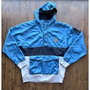 Volcom Outdoor Half Snap Windbreaker Jacket Hoodie Men’s XL Lined Button Up